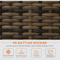OUTSUNNY Rattan Garden Furniture Set with Storage Table, Cushions in Orange - thumbnail 5