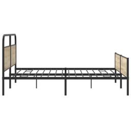 Berkfield Home Metal Bed Frame without Mattress Smoked Oak 150x200 cm King Size in Brown - thumbnail 6