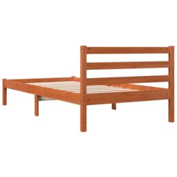 Berkfield Home Bed Frame without Mattress Wax Brown 90x190 cm Single Solid Wood Pine - thumbnail 6