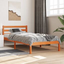 Berkfield Home Bed Frame without Mattress Wax Brown 90x190 cm Single Solid Wood Pine - thumbnail 1
