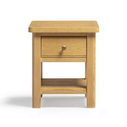 FurnitureboxUK Belle 1 Drawer Solid Oak Wood Bedside Table in Light Brown - thumbnail 3