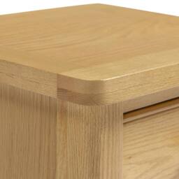 FurnitureboxUK Belle 1 Drawer Solid Oak Wood Bedside Table in Light Brown - thumbnail 5