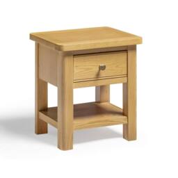 FurnitureboxUK Belle 1 Drawer Solid Oak Wood Bedside Table in Light Brown - thumbnail 2
