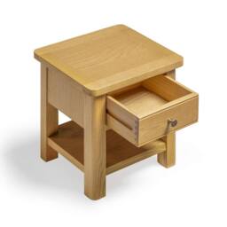 FurnitureboxUK Belle 1 Drawer Solid Oak Wood Bedside Table in Light Brown - thumbnail 4
