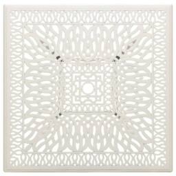 Berkfield Home Garden Table White 90x90x73 cm Cast Aluminium - Size: 90 x 90 x 73 cm - thumbnail 3