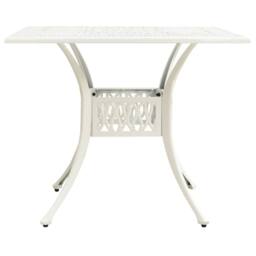 Berkfield Home Garden Table White 90x90x73 cm Cast Aluminium - Size: 90 x 90 x 73 cm - thumbnail 2