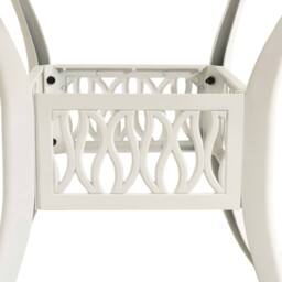 Berkfield Home Garden Table White 90x90x73 cm Cast Aluminium - Size: 90 x 90 x 73 cm - thumbnail 4