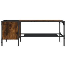 Berkfield Home Coffee Table with Rack Smoked Oak 100x51x40 cm Engineered Wood in Brown - Size: 100 x 51 x 40 cm - thumbnail 4