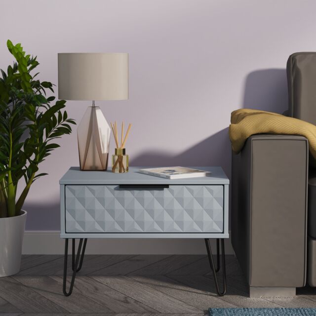 Ready Assembled 2 U Islay 1 Drawer Wide Side Table (Ready Assembled) in Light Blue - image 1