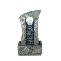 Primrose Ripple Effect Crystal Ball Water Feature with White LED Lights 59cm in Grey - thumbnail 3