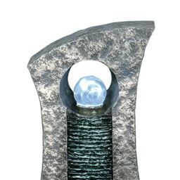 Primrose Ripple Effect Crystal Ball Water Feature with White LED Lights 59cm in Grey - thumbnail 2