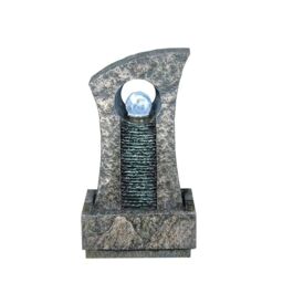 Primrose Ripple Effect Crystal Ball Water Feature with White LED Lights 59cm in Grey - thumbnail 1