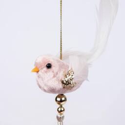 Shatchi Robin Pink 7x13cm - Christmas Hanging Decoration - Size: 7x13 cm - thumbnail 3