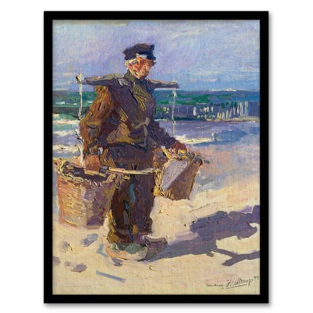 Artery8 Jan Toorop Framed Wall Art The Shell Fisherman Portrait Painting - Size: A4 - image 1