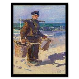 Artery8 Jan Toorop Framed Wall Art The Shell Fisherman Portrait Painting - Size: A4 - thumbnail 1
