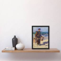 Artery8 Jan Toorop Framed Wall Art The Shell Fisherman Portrait Painting - Size: A4 - thumbnail 2