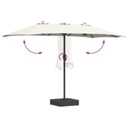 Berkfield Home Garden Parasol Folding Sand 385 x 209 x 244 cm Fabric in Brown - thumbnail 8