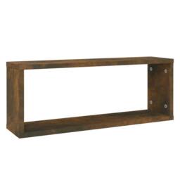 Berkfield Home Wall Cube Shelves 2 pcs Smoked Oak 60x15x23 cm Engineered Wood in Brown - Size: 60 x 15 x 23 cm - thumbnail 3
