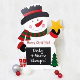 mysmartbuy Wooden Snowman Chalkboard Festive Design Writable Blackboard Surface in White - thumbnail 3
