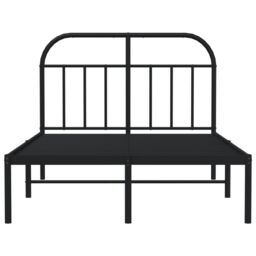 Berkfield Home Metal Bed Frame with Headboard Black 120x200 cm - Size: Small Double - thumbnail 6