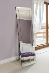 MirrorOutlet 'Horsley' All Glass Free Standing Modern Cheval Mirror 170 x 58 CM in Clear