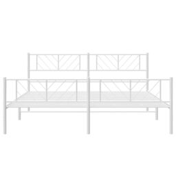 Berkfield Home Metal Bed Frame with Headboard & Footboard White 193x203 cm - thumbnail 5