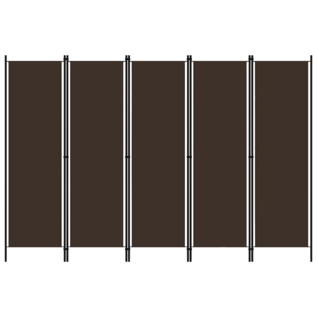 Berkfield Home 5-Panel Room Divider Brown 250x180 cm - image 1