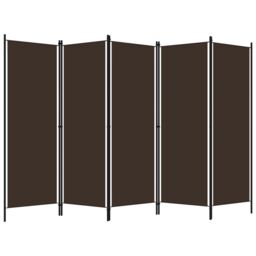 Berkfield Home 5-Panel Room Divider Brown 250x180 cm - thumbnail 2