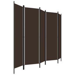 Berkfield Home 5-Panel Room Divider Brown 250x180 cm - thumbnail 3