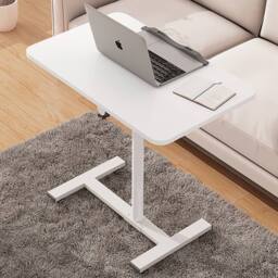 Ventryn White Mobile Over Bed Table Hospital Overbed Aid Chair Laptop Tray - thumbnail 5