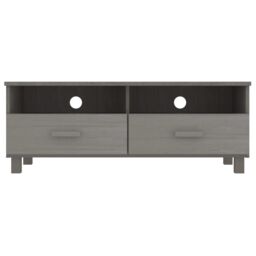 Berkfield Home TV Cabinet HAMAR Light Grey 106x40x40 cm Solid Wood Pine - Size: 106 x 40 x 40 cm - thumbnail 3