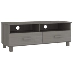 Berkfield Home TV Cabinet HAMAR Light Grey 106x40x40 cm Solid Wood Pine - Size: 106 x 40 x 40 cm - thumbnail 2