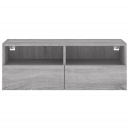 Berkfield Home TV Wall Cabinet Grey Sonoma 80x30x30 cm Engineered Wood - Size: 80 x 30 x 30 cm - thumbnail 8