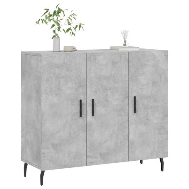 Berkfield Home Sideboard Concrete Grey 90x34x80 cm Engineered Wood - Size: 90 x 34 x 80 cm - image 1