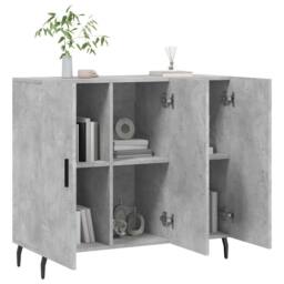 Berkfield Home Sideboard Concrete Grey 90x34x80 cm Engineered Wood - Size: 90 x 34 x 80 cm - thumbnail 4