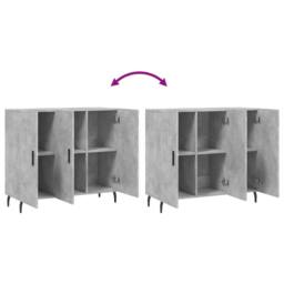 Berkfield Home Sideboard Concrete Grey 90x34x80 cm Engineered Wood - Size: 90 x 34 x 80 cm - thumbnail 9