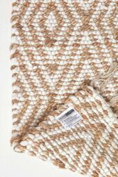 Homescapes Sierra Neutral Diamond Pattern Hemp Chindi Hall Runner, 66 x 200 cm in Natural - Size: 66 cm x 200 cm - thumbnail 5