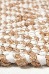 Homescapes Sierra Neutral Diamond Pattern Hemp Chindi Hall Runner, 66 x 200 cm in Natural - Size: 66 cm x 200 cm - thumbnail 4