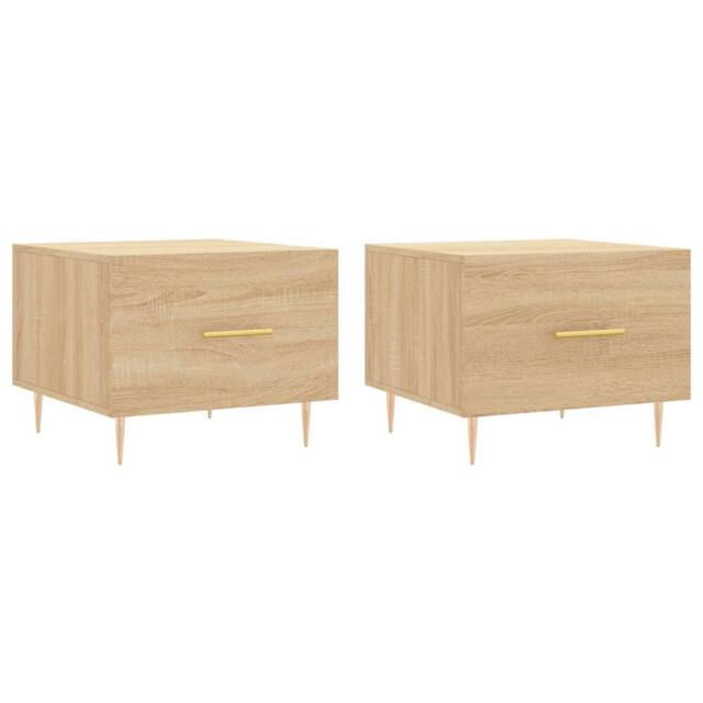 Berkfield Home Coffee Tables 2 pcs Sonoma Oak 50x50x40 cm Engineered Wood in Light Tan - Size: 50 x 50 x 40 cm - image 1