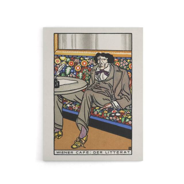 "Artery8 Viennese Cafe The Man of Letters Moriz Jung Canvas Wall Art Print - Size: W12"" x H16""" - image 1