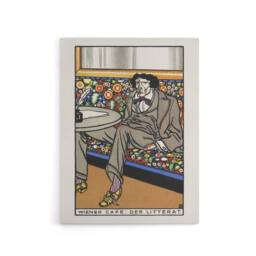 "Artery8 Viennese Cafe The Man of Letters Moriz Jung Canvas Wall Art Print - Size: W12"" x H16""" - thumbnail 1