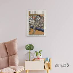 "Artery8 Viennese Cafe The Man of Letters Moriz Jung Canvas Wall Art Print - Size: W12"" x H16""" - thumbnail 3