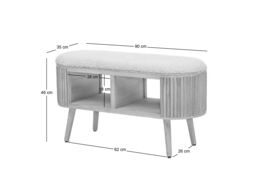 Nordlys Bohemian Style Rattan Bench in White - thumbnail 5