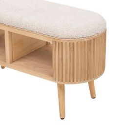 Nordlys Bohemian Style Rattan Bench in White - thumbnail 8
