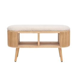 Nordlys Bohemian Style Rattan Bench in White - thumbnail 6