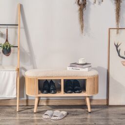 Nordlys Bohemian Style Rattan Bench in White - thumbnail 3
