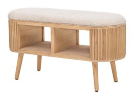 Nordlys Bohemian Style Rattan Bench in White