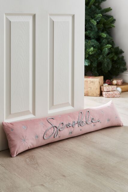 Catherine Lansfield 'Christmas Sparkle' Door Draught Excluder in Pink - image 1