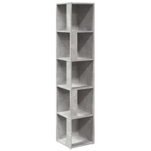 Berkfield Home Corner Cabinet Concrete Grey 33x33x164.5 cm Engineered Wood - image 1