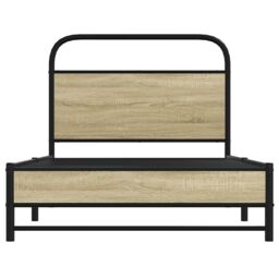 Berkfield Home Bed Frame without Mattress 90x190 cm Single Sonoma Oak Engineered Wood in Brown - thumbnail 5